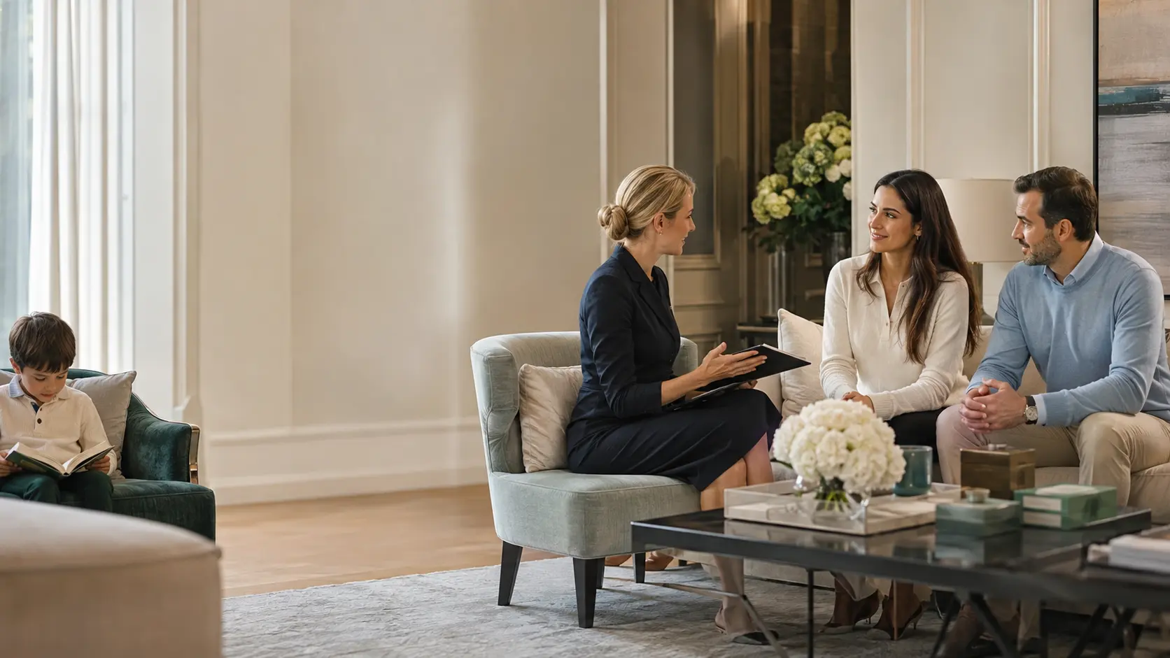 A discreet childcare consultation in an elegant private family home