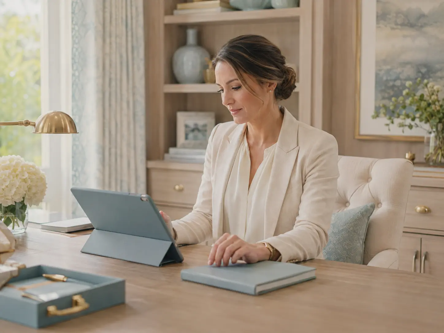 Discreet personal assistant in a private home office